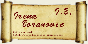 Irena Boranović vizit kartica